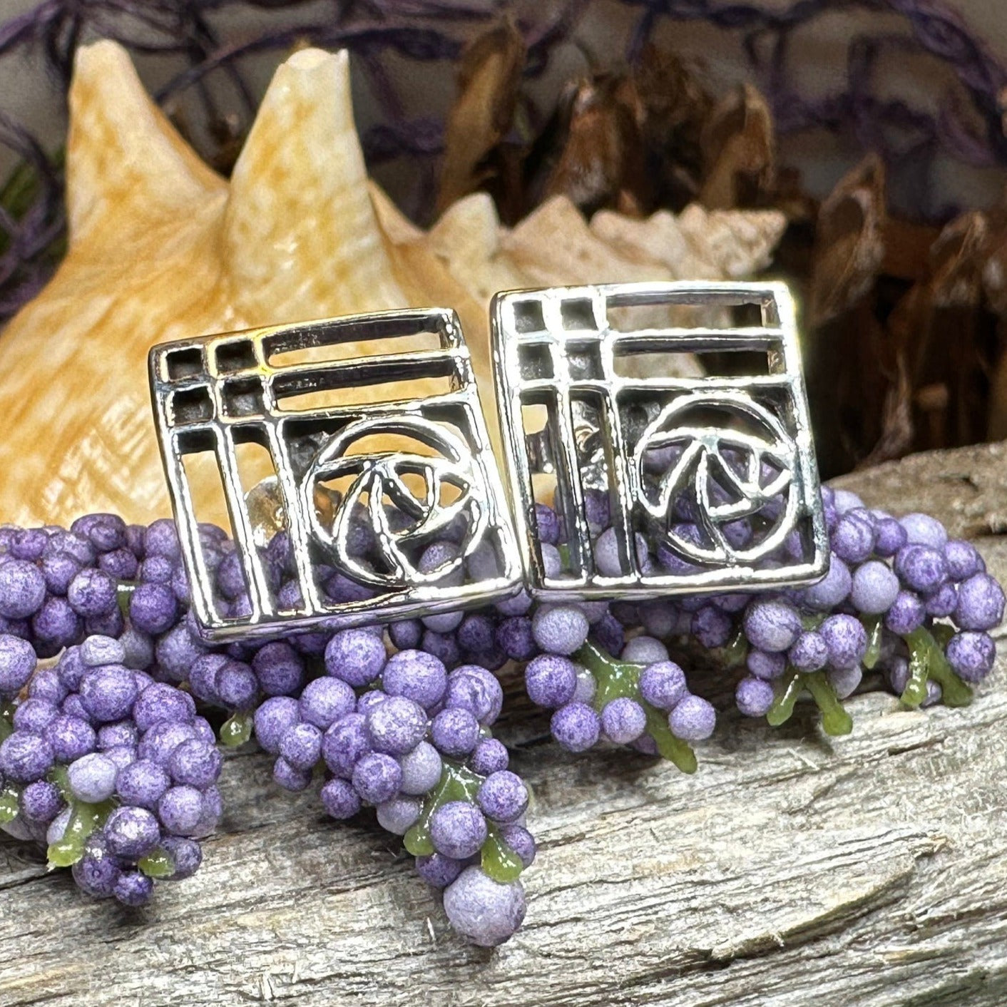 Lacee Mackintosh Rose Post Earrings — view 5