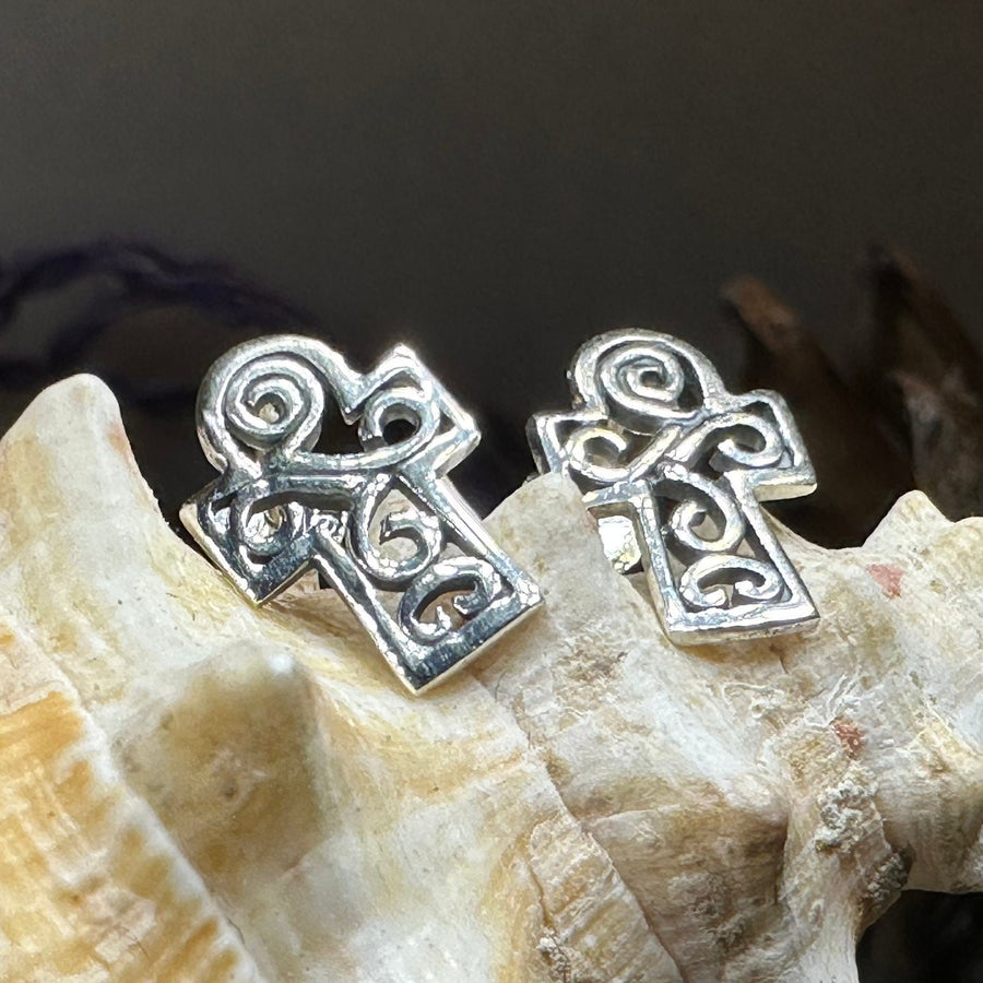 Celtic Cross Earrings, Celtic Post Earrings, First Communion Gift, Girl's Confirmation Gift, Spiritual Gift, Ireland Cross, Religious Gift