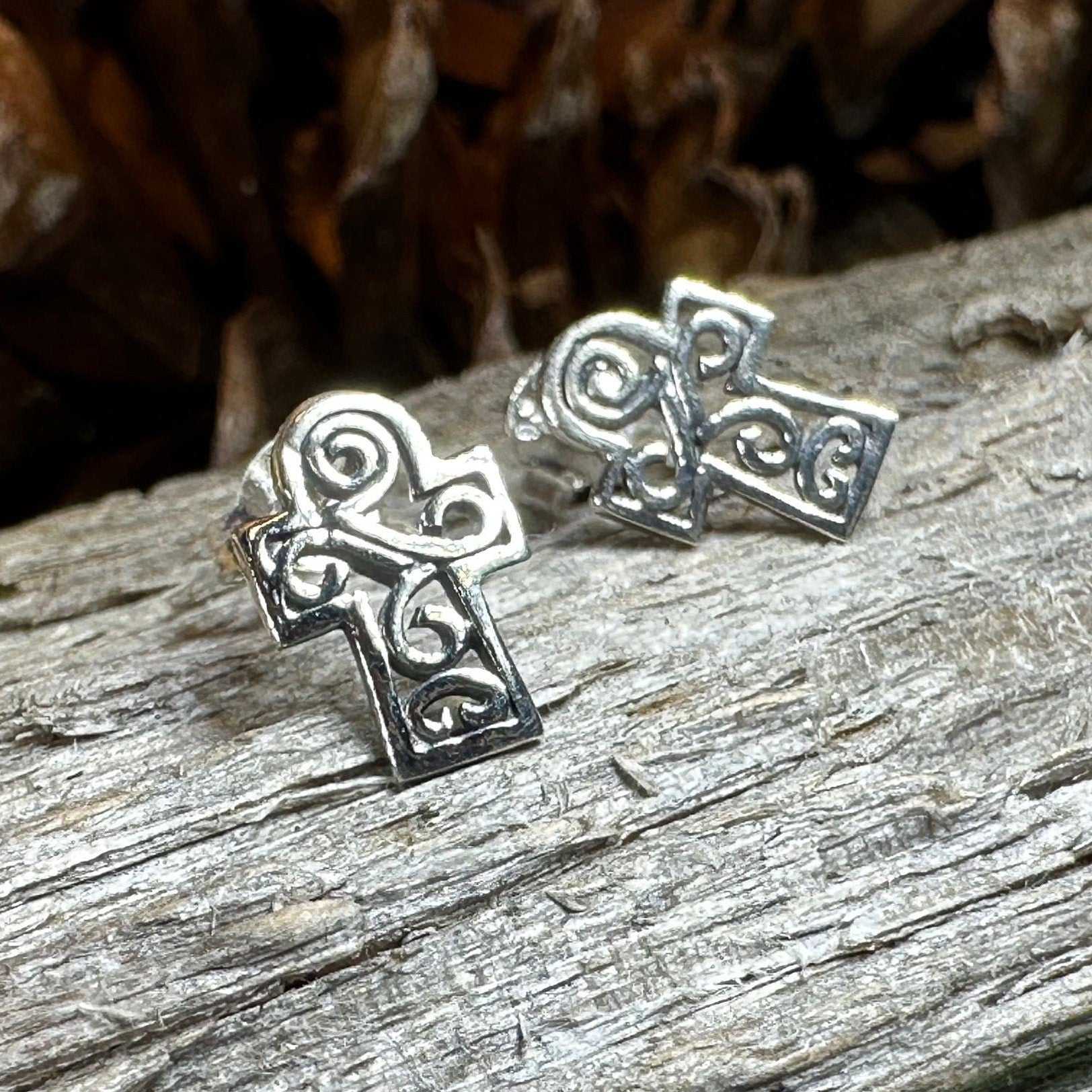 Celtic Cross Earrings, Celtic Post Earrings, First Communion Gift, Girl's Confirmation Gift, Spiritual Gift, Ireland Cross, Religious Gift