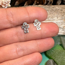 Load image into Gallery viewer, Celtic Cross Earrings, Celtic Post Earrings, First Communion Gift, Girl&#39;s Confirmation Gift, Spiritual Gift, Ireland Cross, Religious Gift

