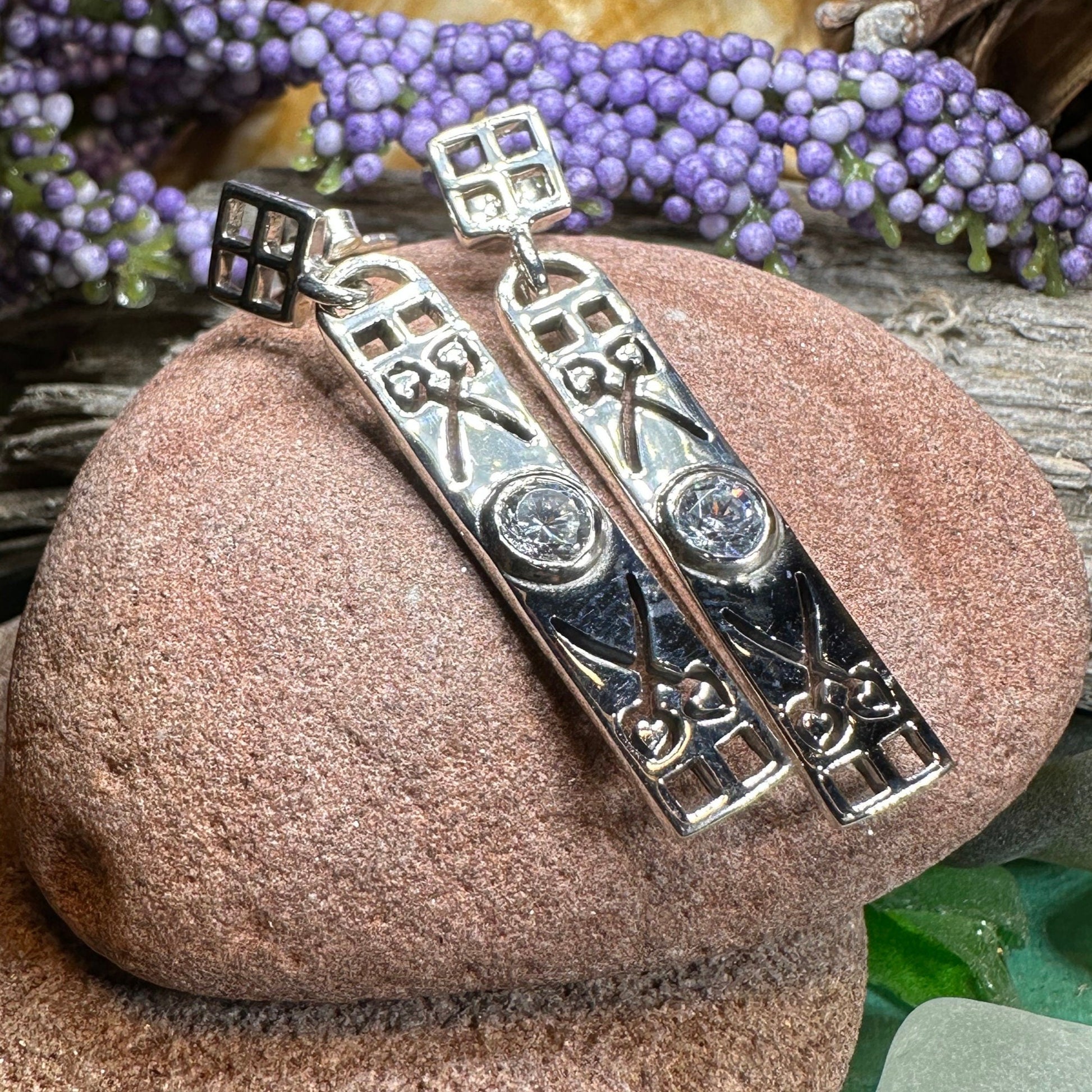 Scottish Art Deco Women's Earrings in Sterling Silver — view 10