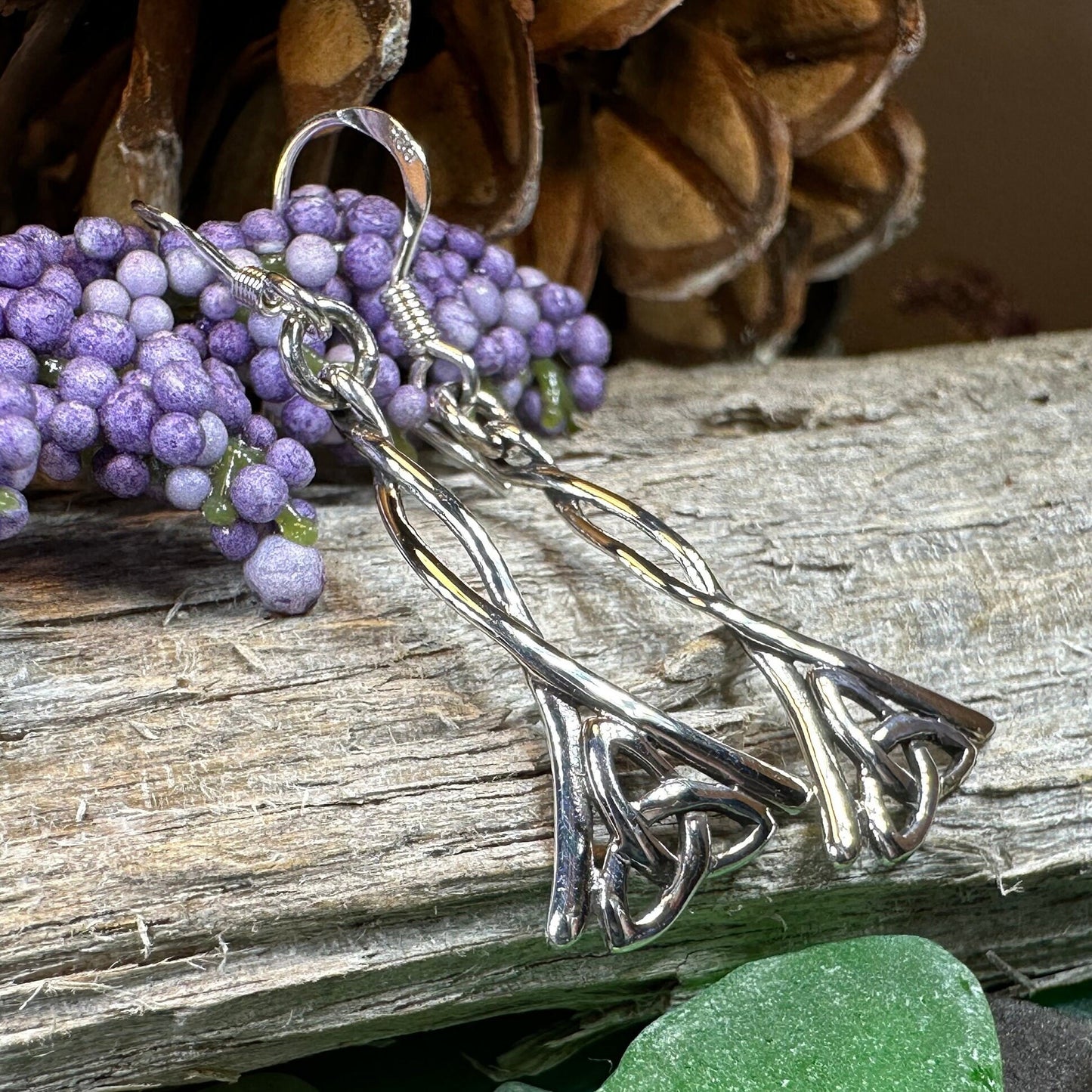 Celtic Knot Earrings, Irish Jewelry, Scotland Jewelry, Ireland Gift, Anniversary Gift, Mom Gift, Wife Gift, Trinity Knot Drop Earrings