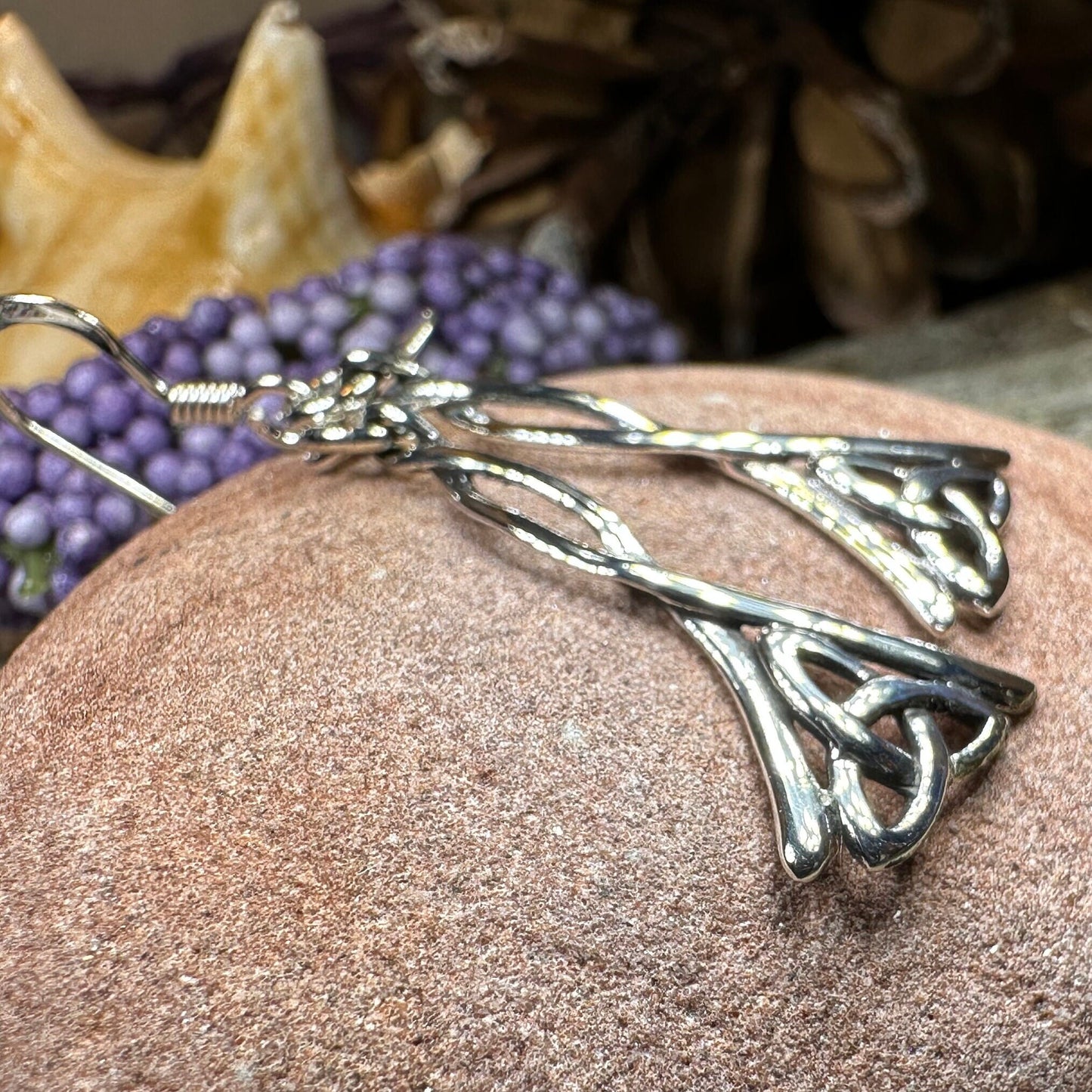 Celtic Knot Earrings, Irish Jewelry, Scotland Jewelry, Ireland Gift, Anniversary Gift, Mom Gift, Wife Gift, Trinity Knot Drop Earrings