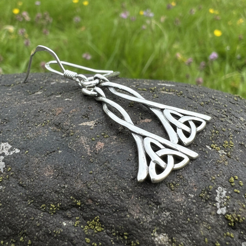 Celtic Knot Earrings, Irish Jewelry, Scotland Jewelry, Ireland Gift, Anniversary Gift, Mom Gift, Wife Gift, Trinity Knot Drop Earrings