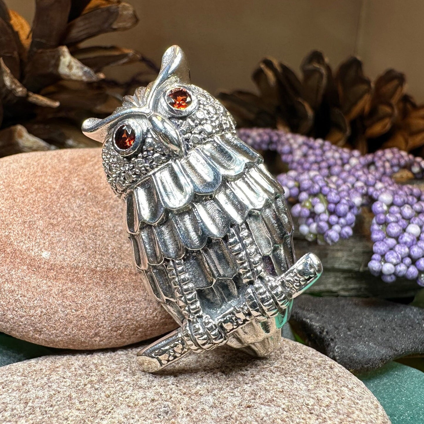 Athena Owl Necklace & Brooch in Sterling Silver — view 3