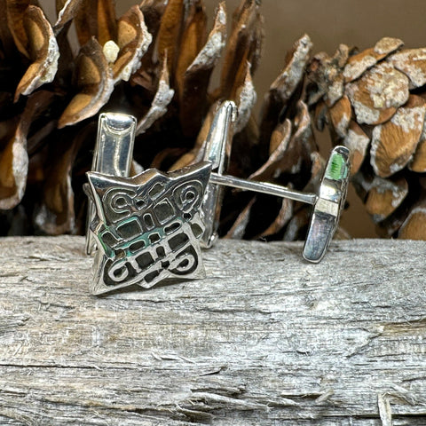 Load image into Gallery viewer, Celtic Knot Cuff Links, Scotland Jewelry, Celtic Jewelry, Dad Gift, Ireland Gift, Groom Gift, Best Man Gift, Sterling Silver, Husband Gift
