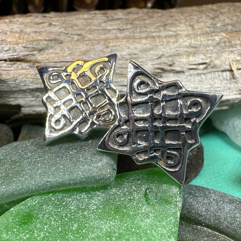 Load image into Gallery viewer, Celtic Knot Cuff Links, Scotland Jewelry, Celtic Jewelry, Dad Gift, Ireland Gift, Groom Gift, Best Man Gift, Sterling Silver, Husband Gift
