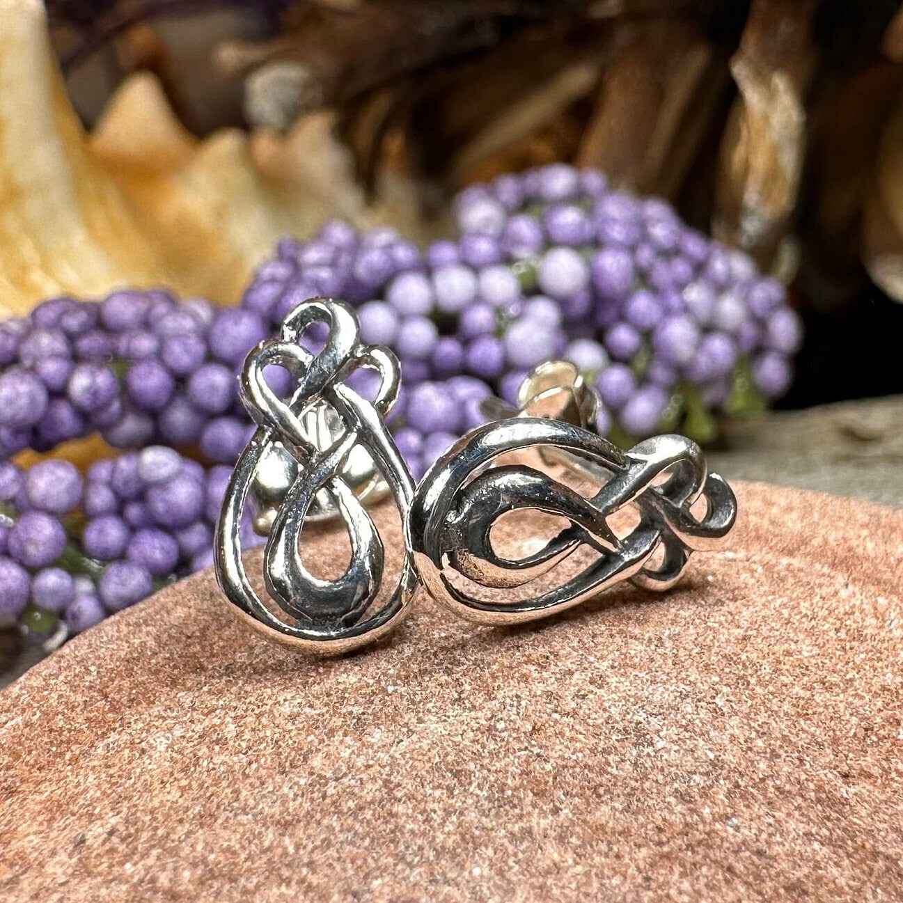 Celtic Knot Stud Earrings, Irish Jewelry, Celtic Jewelry, Anniversary Gift, Bridal Jewelry, Norse Jewelry, Yoga Jewelry, Wiccan Jewelry