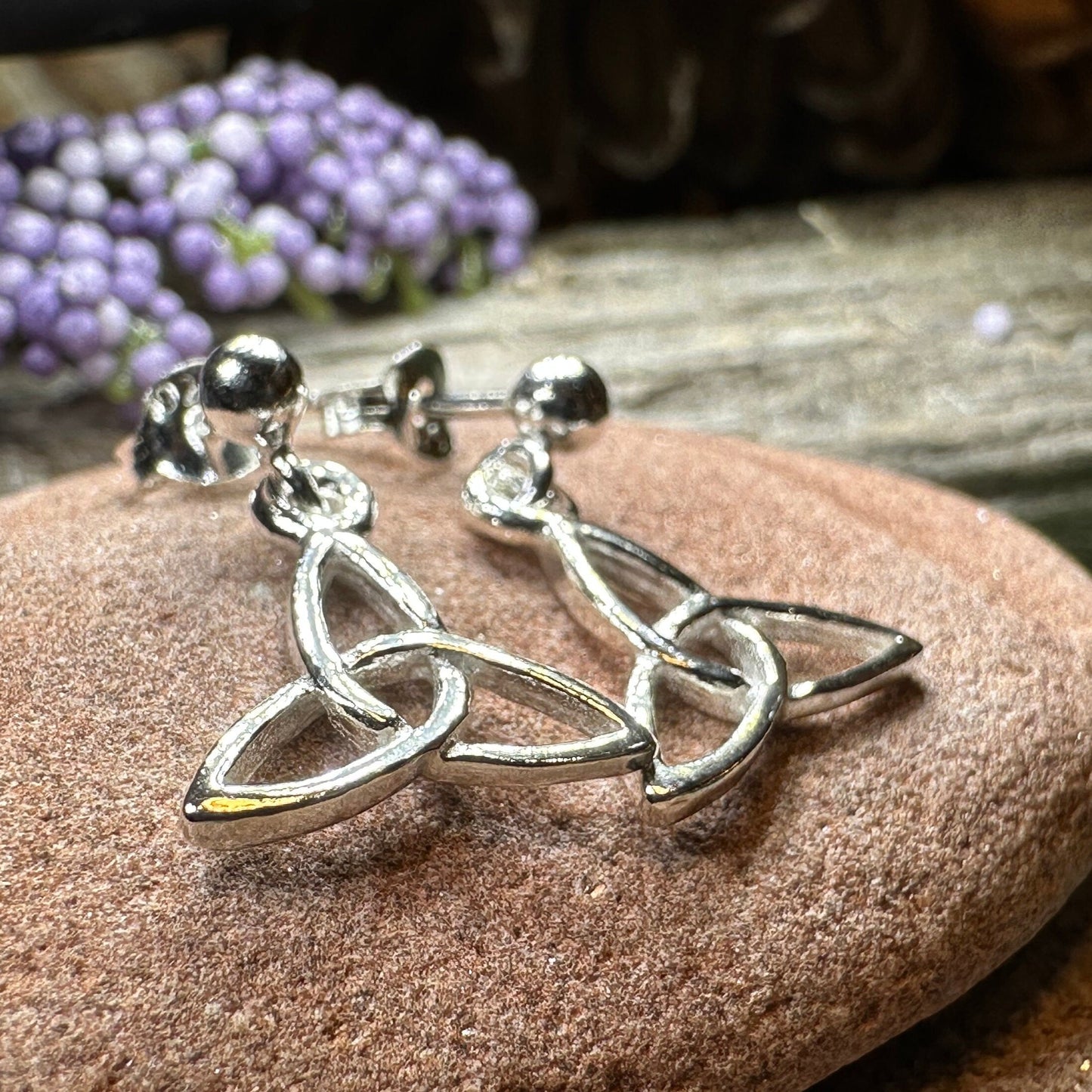 Trinity Knot Earrings, Celtic Knot Jewelry, Irish Jewelry, Celtic Post Earrings, Graduation Gift, Silver Scottish Jewelry, Graduation Gift