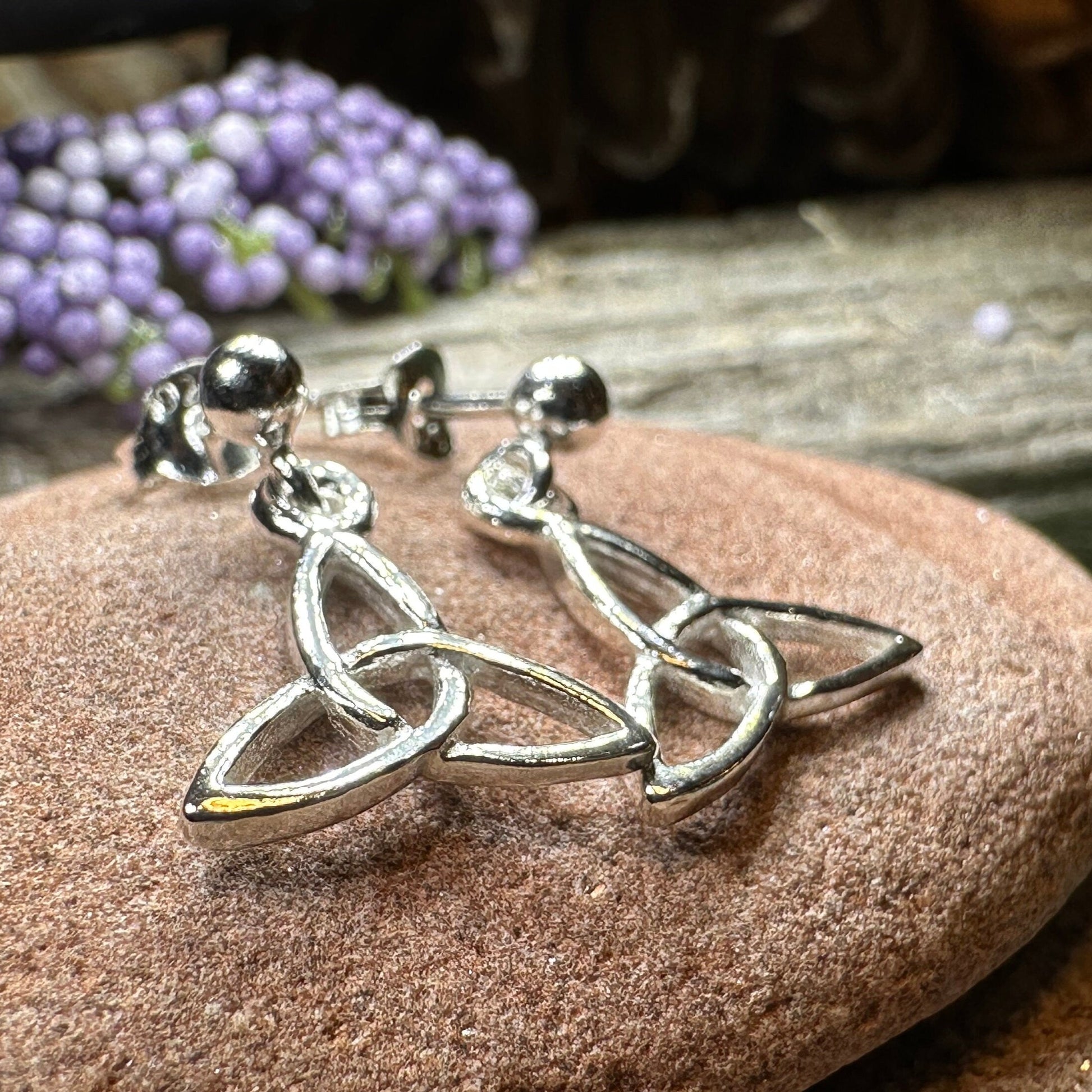 Trinity Knot Earrings, Celtic Knot Jewelry, Irish Jewelry, Celtic Post Earrings, Graduation Gift, Silver Scottish Jewelry, Graduation Gift
