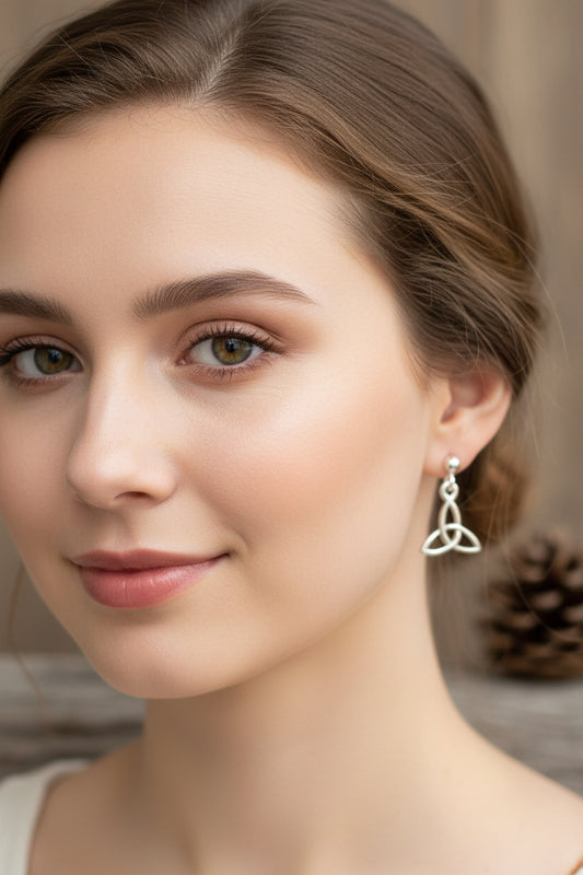 Trinity Knot Earrings, Celtic Knot Jewelry, Irish Jewelry, Celtic Post Earrings, Graduation Gift, Silver Scottish Jewelry, Graduation Gift