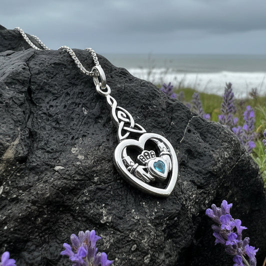 Claddagh Necklace, Celtic Pendant, Irish Jewelry, Ireland Gift, Mom Gift, Anniversary Gift, Mother's Knot, Heart Jewelry, Graduation Gift