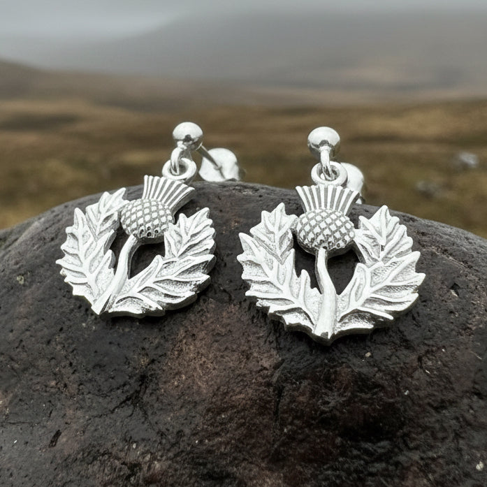 Realistic Thistle Earrings, Celtic Jewelry, Scotland Jewelry, Outlander Jewelry, Nature Jewelry, Thistle Jewelry, Post Earrings, Wife Gift