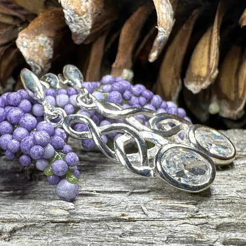Load image into Gallery viewer, Celtic Knot Earrings, Silver Post Earrings, Irish Jewelry, Scottish Drop Earrings, Silver Ireland Gift, Scotland Gift, Diamond Earrings

