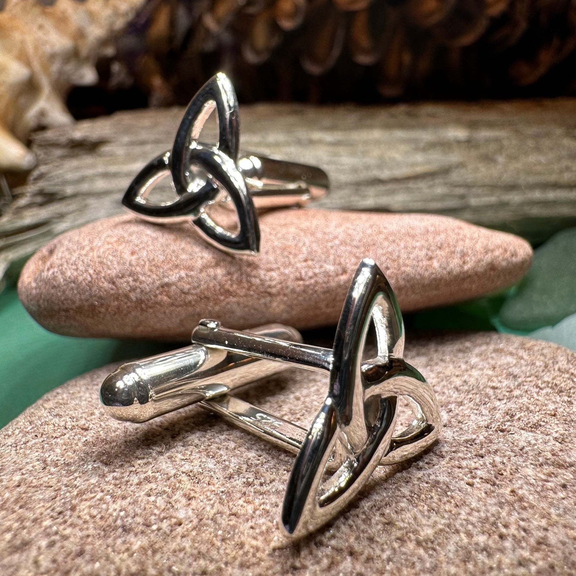 Trinity Knot Cuff Links, Celtic Jewelry, Irish Jewelry, Scotland Jewelry, Celtic Jewelry, Groom Gift, Best Man Gift, Silver Anniversary Gift
