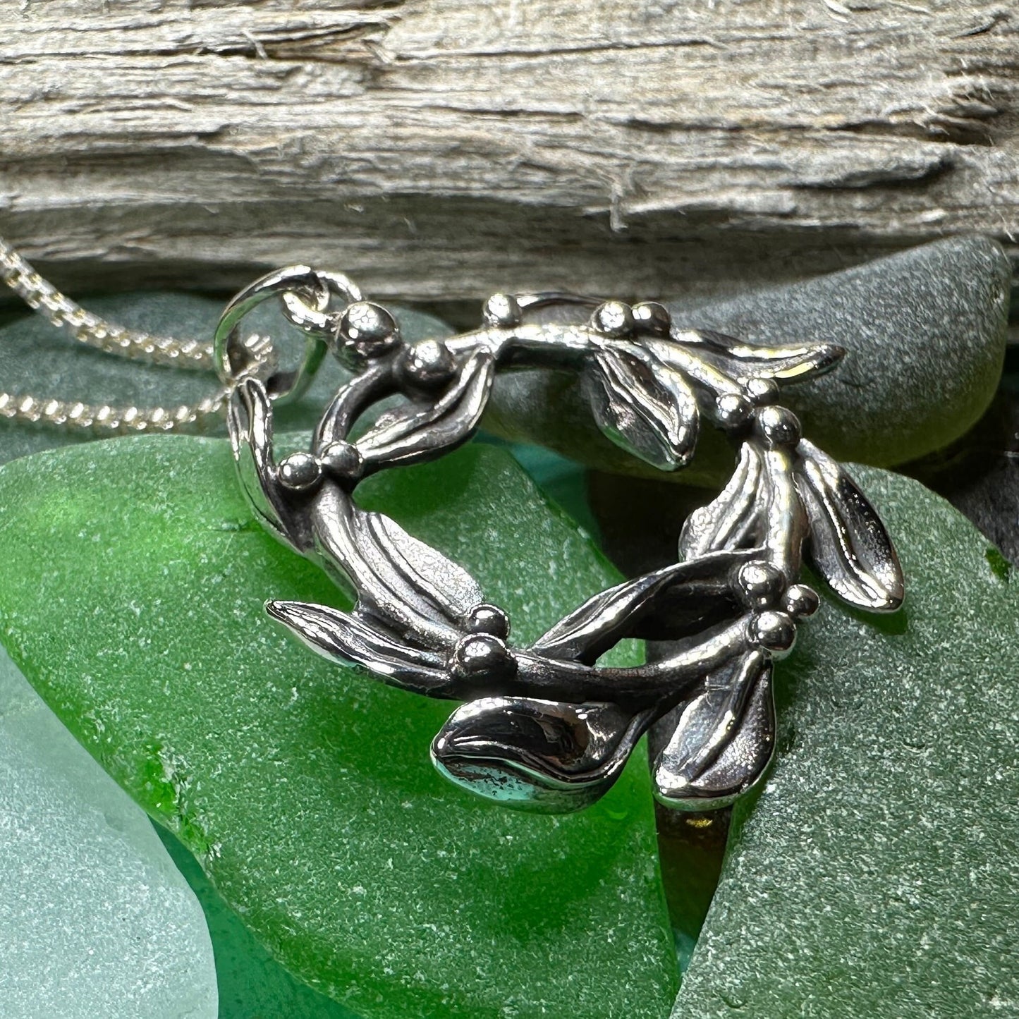 Mistletoe Wreath Necklace — view 4