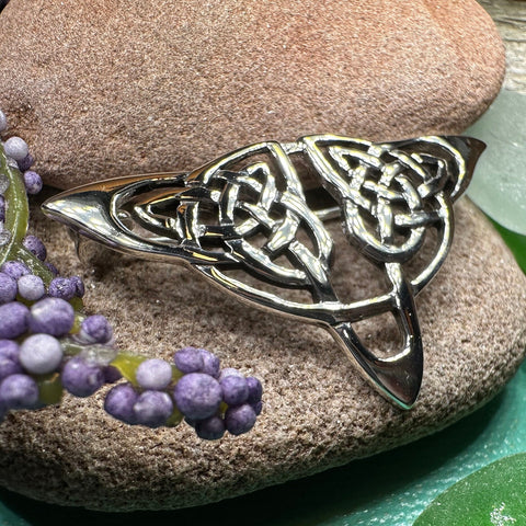 Load image into Gallery viewer, Celtic Knot Brooch, Celtic Jewelry, Irish Pin, Silver Ireland Pin, Girlfriend Gift, Wife Gift, Scarf Pin, Scottish Brooch, Scotland Pin
