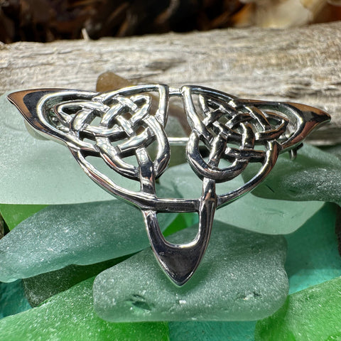 Load image into Gallery viewer, Celtic Knot Brooch, Celtic Jewelry, Irish Pin, Silver Ireland Pin, Girlfriend Gift, Wife Gift, Scarf Pin, Scottish Brooch, Scotland Pin
