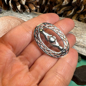 Claddagh Brooch, Irish Jewelry, Sterling Silver Ireland Brooch, Silver Bride Pin, Claddagh Pin, Celtic Brooch, Celtic Pin, Wife Gift