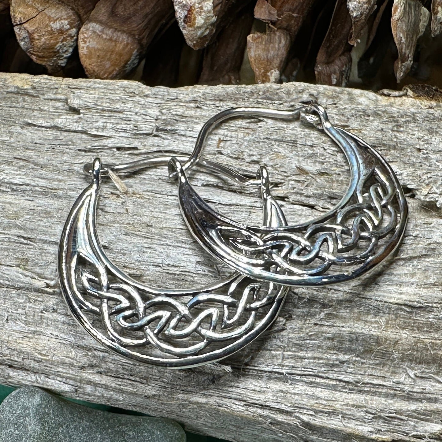 Celtic Hoop Earrings, Irish Jewelry, Scottish Earrings, Mom Gift, Sister Gift, Scotland Jewelry, Anniversary Gift, Graduation Gift