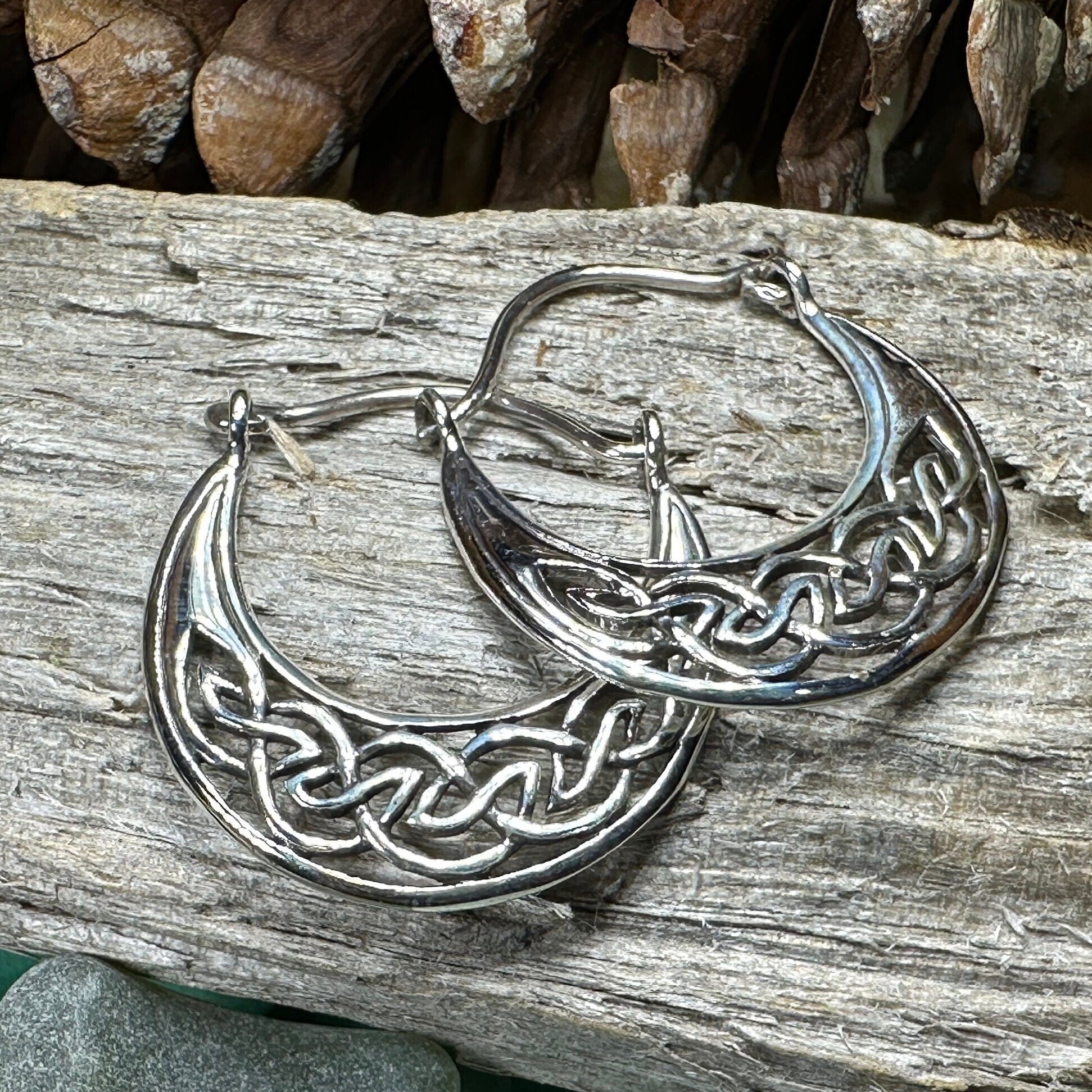 Celtic Hoop Earrings, Irish Jewelry, Scottish Earrings, Mom Gift, Sister Gift, Scotland Jewelry, Anniversary Gift, Graduation Gift