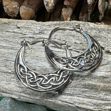 Load image into Gallery viewer, Celtic Hoop Earrings, Irish Jewelry, Scottish Earrings, Mom Gift, Sister Gift, Scotland Jewelry, Anniversary Gift, Graduation Gift
