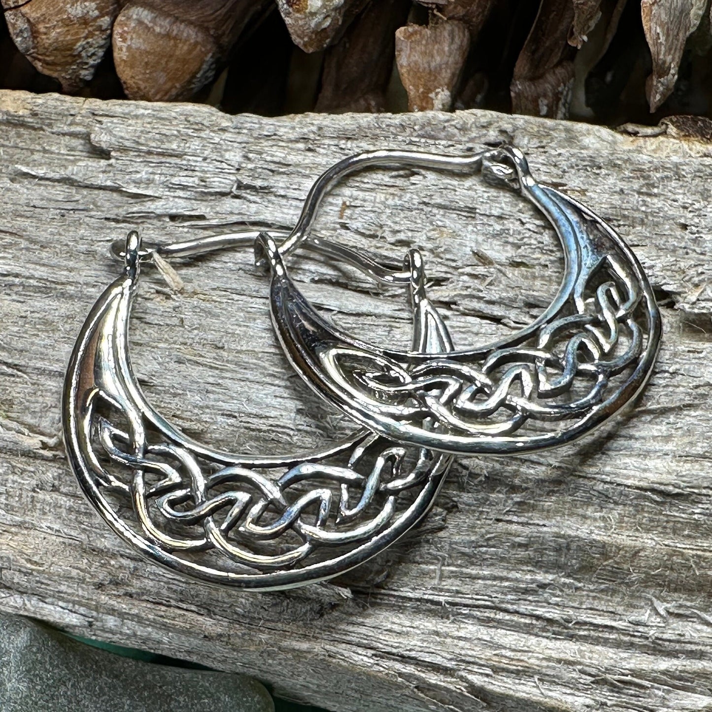 Celtic Hoop Earrings, Irish Jewelry, Scottish Earrings, Mom Gift, Sister Gift, Scotland Jewelry, Anniversary Gift, Graduation Gift