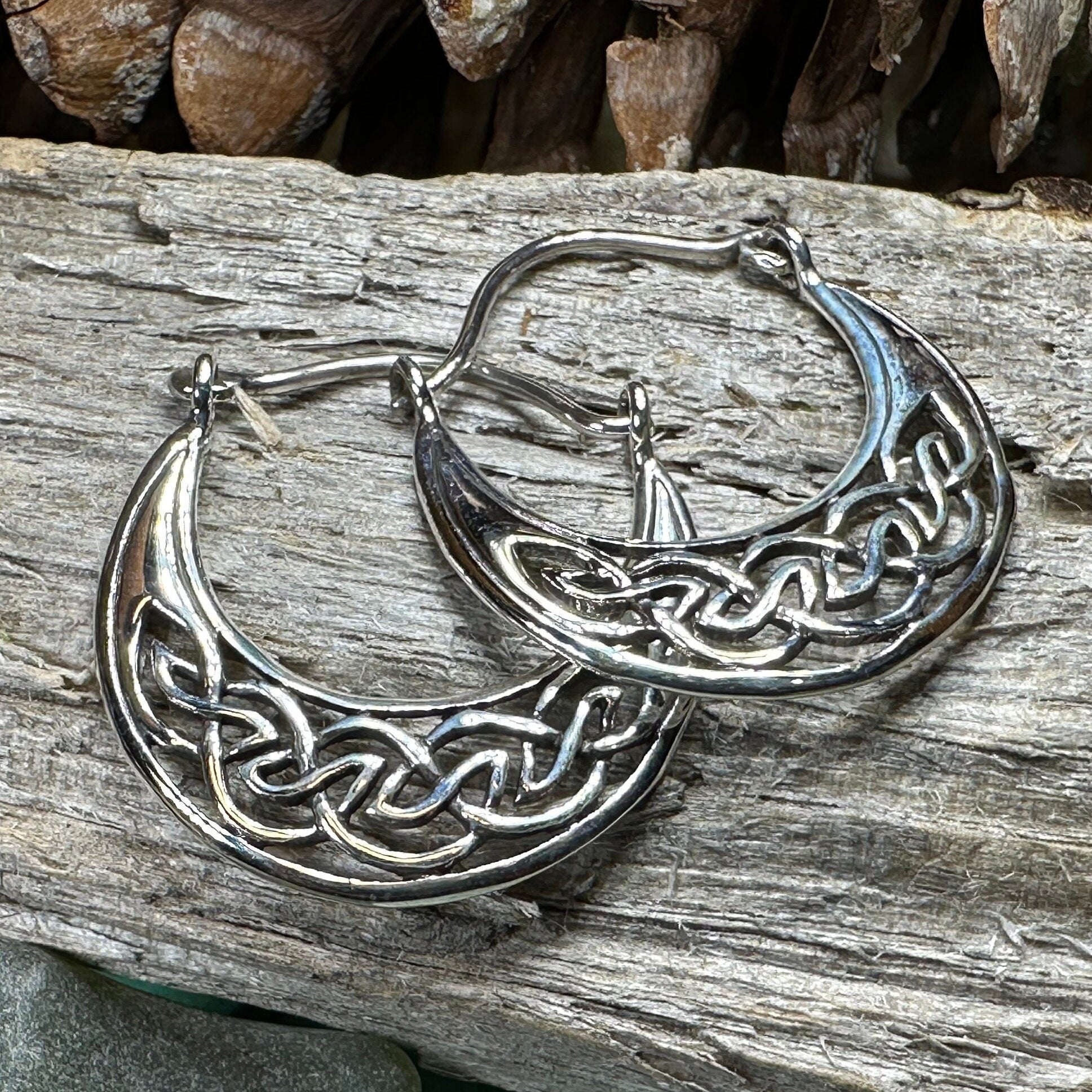 Celtic Hoop Earrings, Irish Jewelry, Scottish Earrings, Mom Gift, Sister Gift, Scotland Jewelry, Anniversary Gift, Graduation Gift
