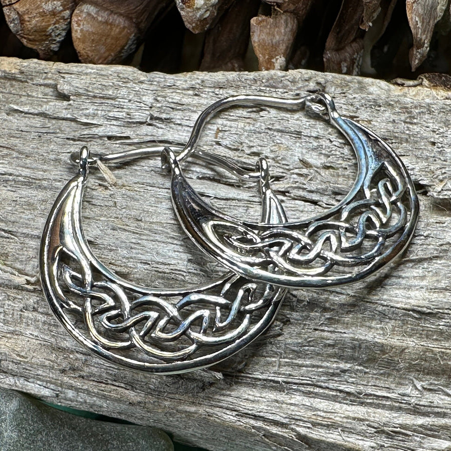 Celtic Hoop Earrings, Irish Jewelry, Scottish Earrings, Mom Gift, Sister Gift, Scotland Jewelry, Anniversary Gift, Graduation Gift