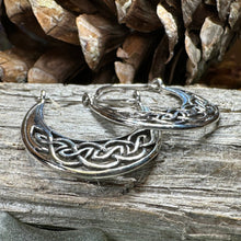 Load image into Gallery viewer, Celtic Hoop Earrings, Irish Jewelry, Scottish Earrings, Mom Gift, Sister Gift, Scotland Jewelry, Anniversary Gift, Graduation Gift
