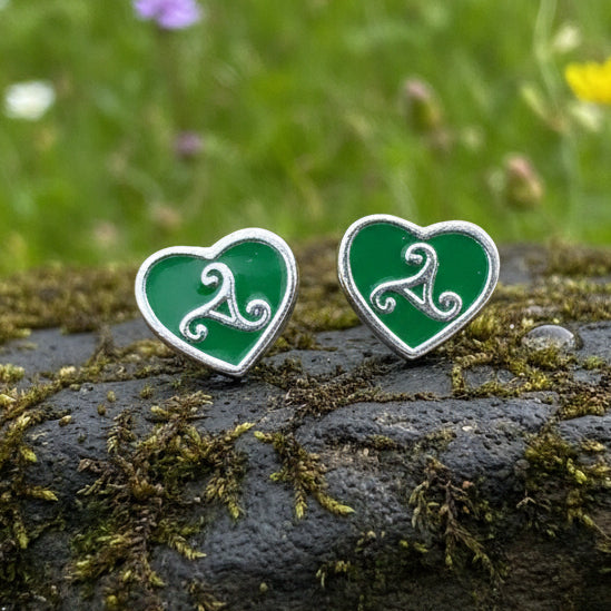 Celtic Spiral Earrings, Irish Stud Earrings, Triskele Jewelry, Celtic Jewelry, Irish Jewelry, Wiccan Jewelry, Celtic Earrings, Triple Spiral