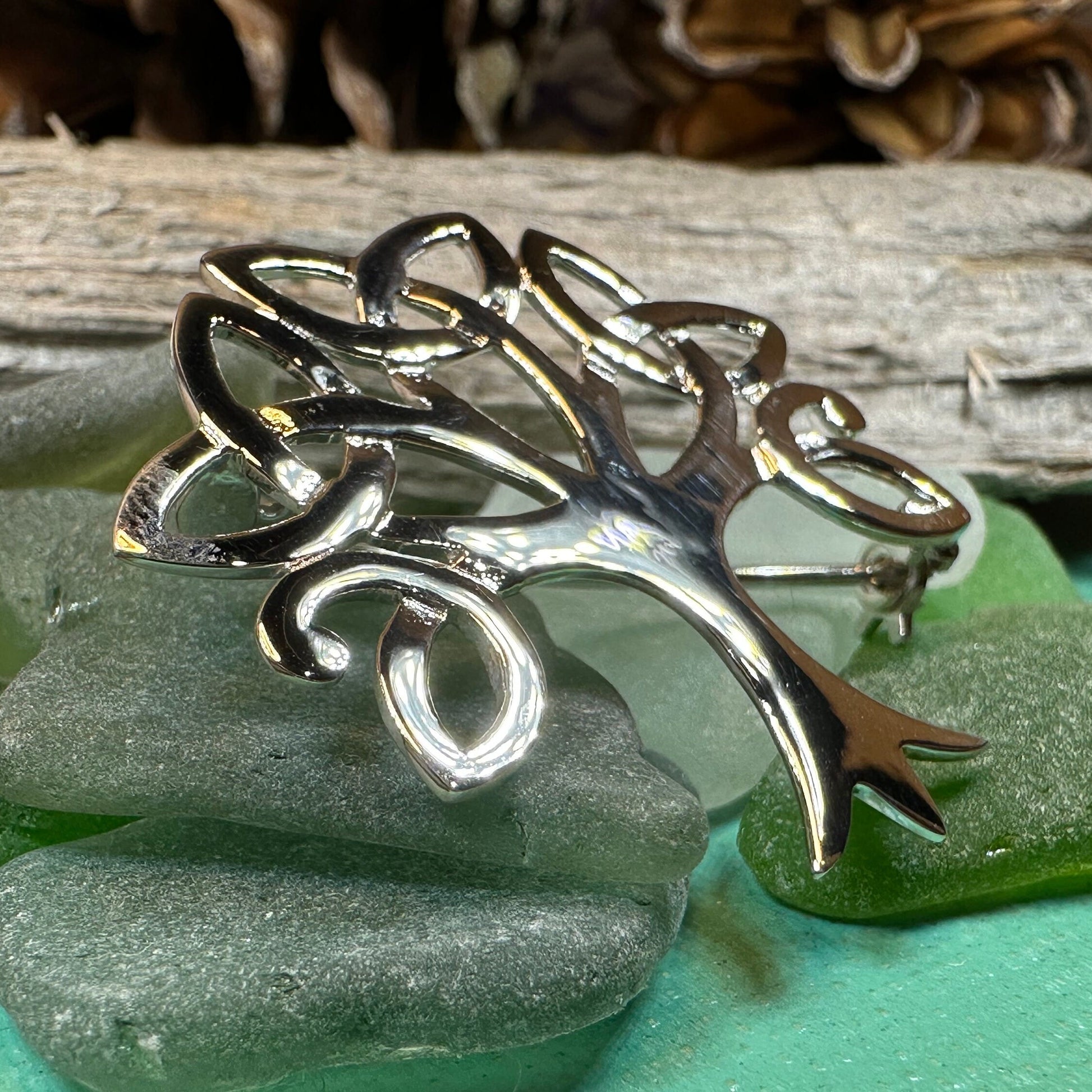 Tree Of Life Brooch, Celtic Pin, Yoga Jewelry, Anniversary Gift, Tree Jewelry, Nature Jewelry, Wiccan Jewelry, Bride Pin, Scarf Pin
