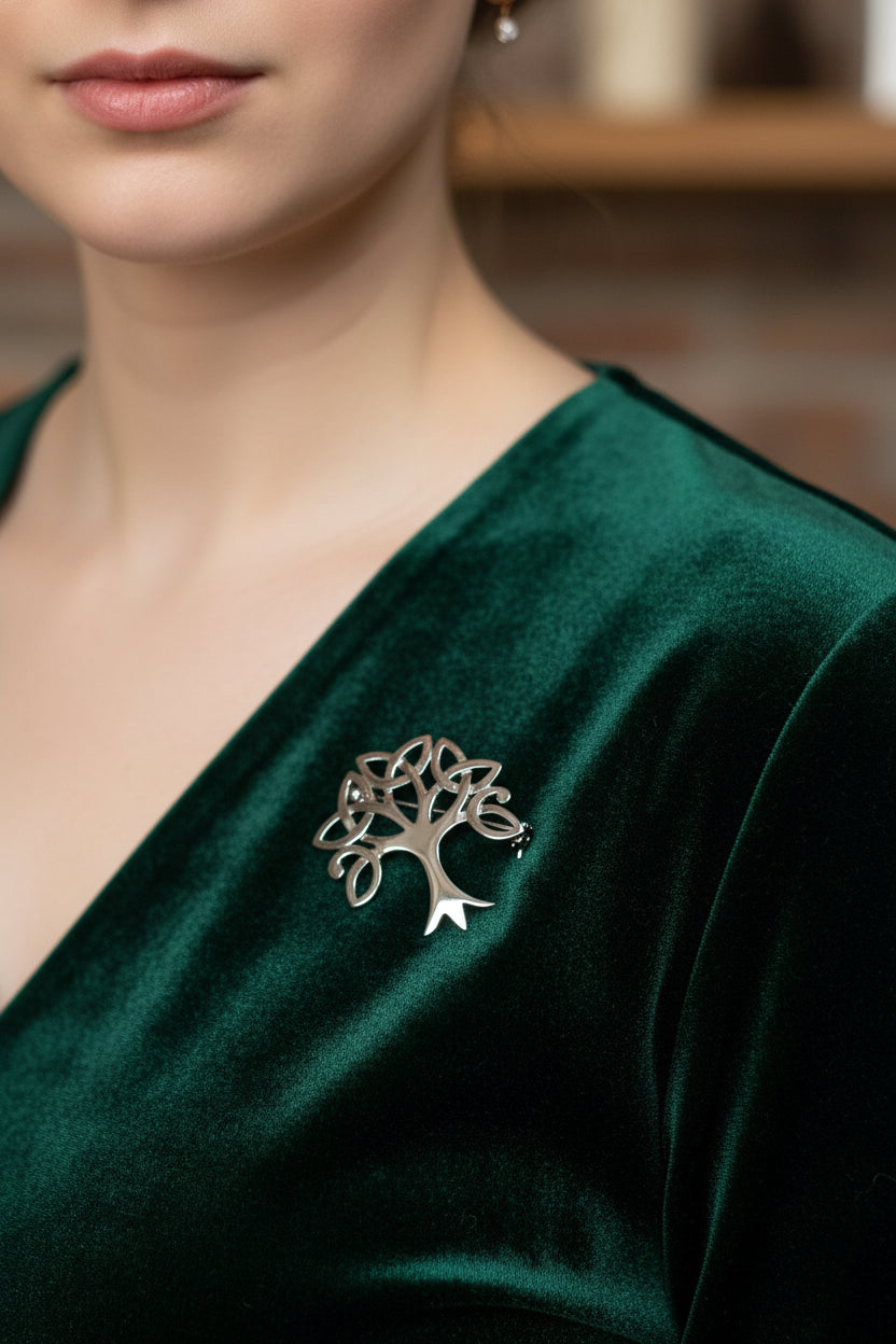 Tree Of Life Brooch, Celtic Pin, Yoga Jewelry, Anniversary Gift, Tree Jewelry, Nature Jewelry, Wiccan Jewelry, Bride Pin, Scarf Pin