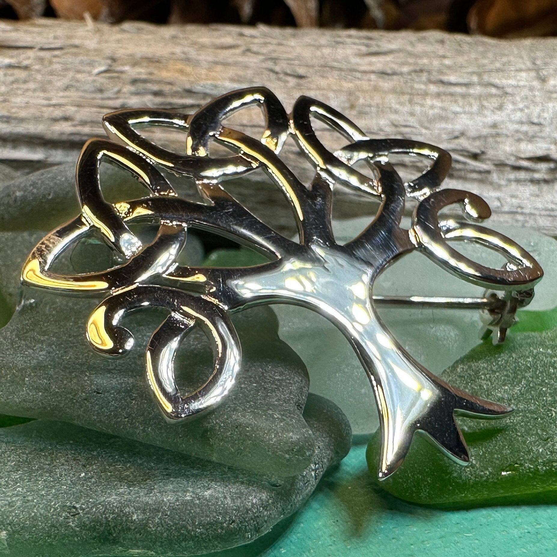 Tree Of Life Brooch, Celtic Pin, Yoga Jewelry, Anniversary Gift, Tree Jewelry, Nature Jewelry, Wiccan Jewelry, Bride Pin, Scarf Pin