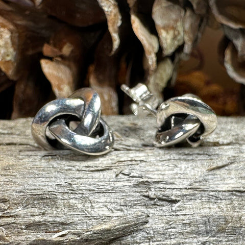 Load image into Gallery viewer, Celtic Knot Stud Earrings, Irish Jewelry, Celtic Jewelry, Anniversary Gift, Bridal Jewelry, Norse Jewelry, Yoga Jewelry, Friendship Gift
