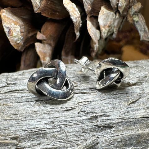 Load image into Gallery viewer, Celtic Knot Stud Earrings, Irish Jewelry, Celtic Jewelry, Anniversary Gift, Bridal Jewelry, Norse Jewelry, Yoga Jewelry, Friendship Gift
