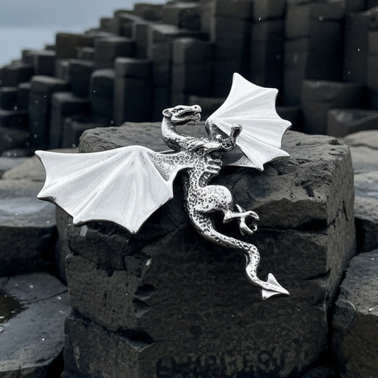 Dragon Brooch, Dragon Pendant, Scotland Jewelry, Fantasy Jewelry, Scarf Pin, Gothic Celtic Pin, Celtic Jewelry, Girlfriend Gift, Wife Gift