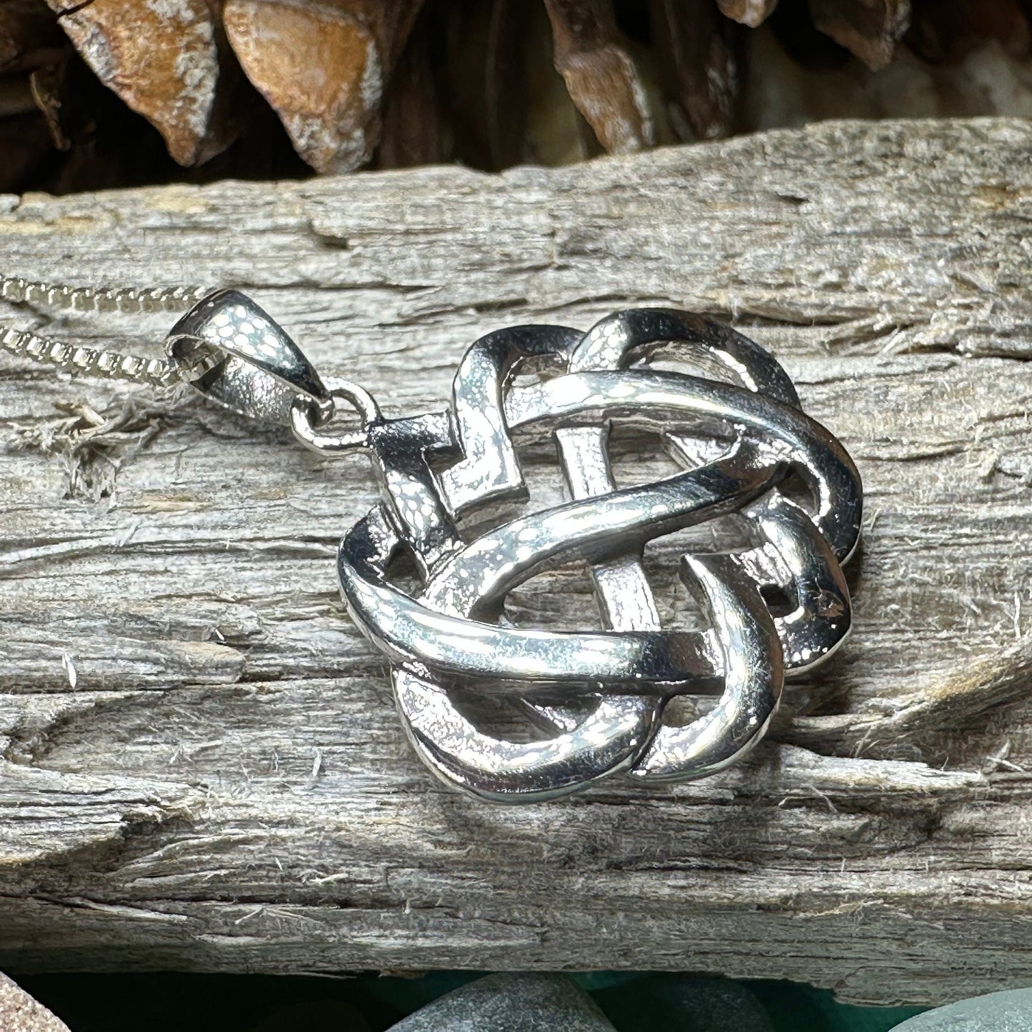 Heart Necklace, Irish Jewelry, Celtic Pendant, Scotland Jewelry, Love Knot Jewelry, Anniversary Gift, Infinity Jewelry, Celtic Knot Gift
