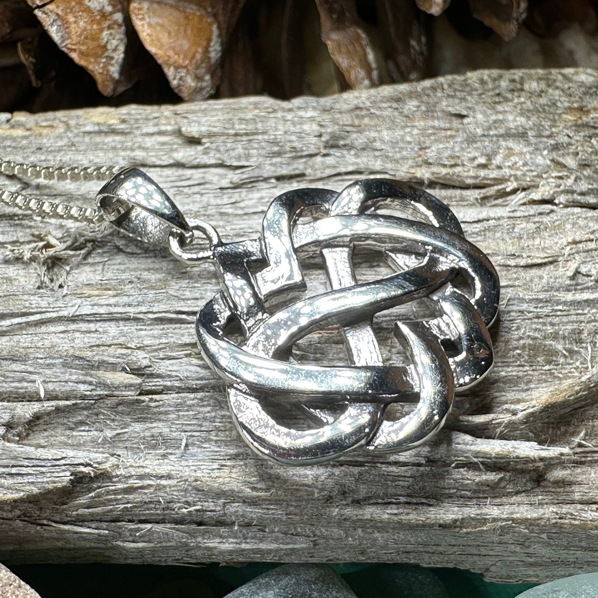 Heart Necklace, Irish Jewelry, Celtic Pendant, Scotland Jewelry, Love Knot Jewelry, Anniversary Gift, Infinity Jewelry, Celtic Knot Gift