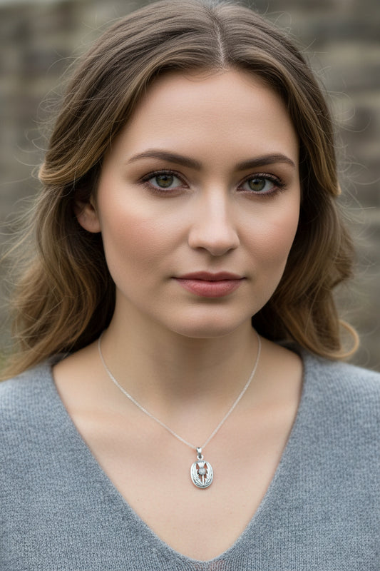 Thistle Necklace, Scotland Jewelry, Scottish Pendant, Anniversary Gift, Silver Celtic Jewelry, Gift for Her, Flower Jewelry, Girlfriend Gift
