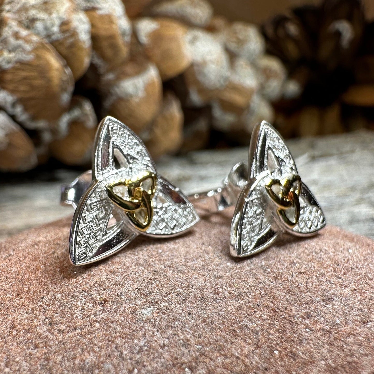 Trinity Knot Earrings, Celtic Knot Stud Earrings, Celtic Jewelry, Anniversary Gift, Irish Jewelry, Graduation Gift, Wiccan Scotland Jewelry