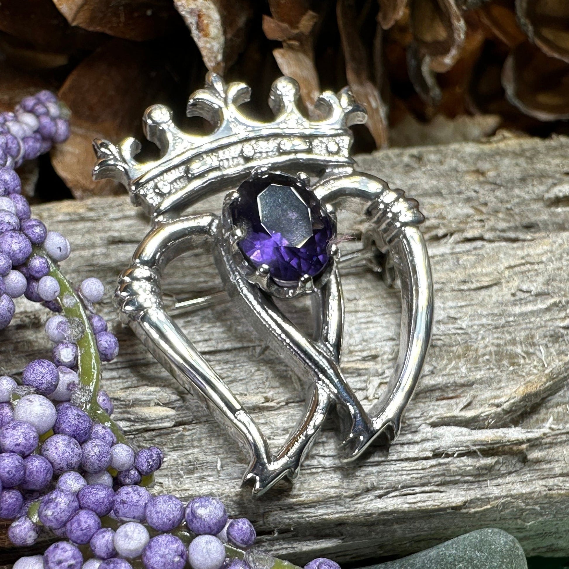 Luckenbooth Brooch, Scotland Jewelry, Celtic Jewelry, Anniversary Gift, Bride Gift, Heart Jewelry, Wife Gift, Bridal Jewelry, Mom Gift