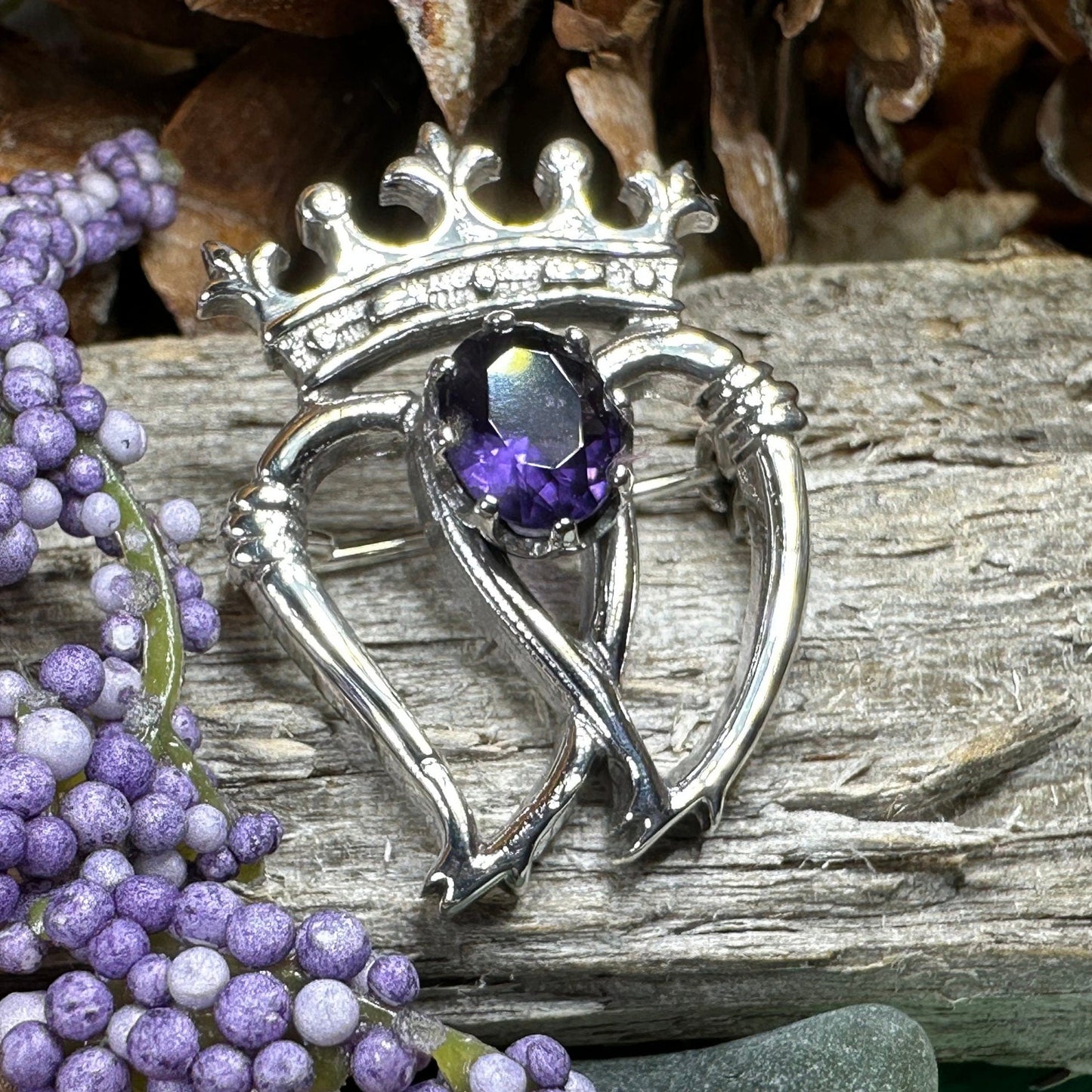 Luckenbooth Brooch, Scotland Jewelry, Celtic Jewelry, Anniversary Gift, Bride Gift, Heart Jewelry, Wife Gift, Bridal Jewelry, Mom Gift