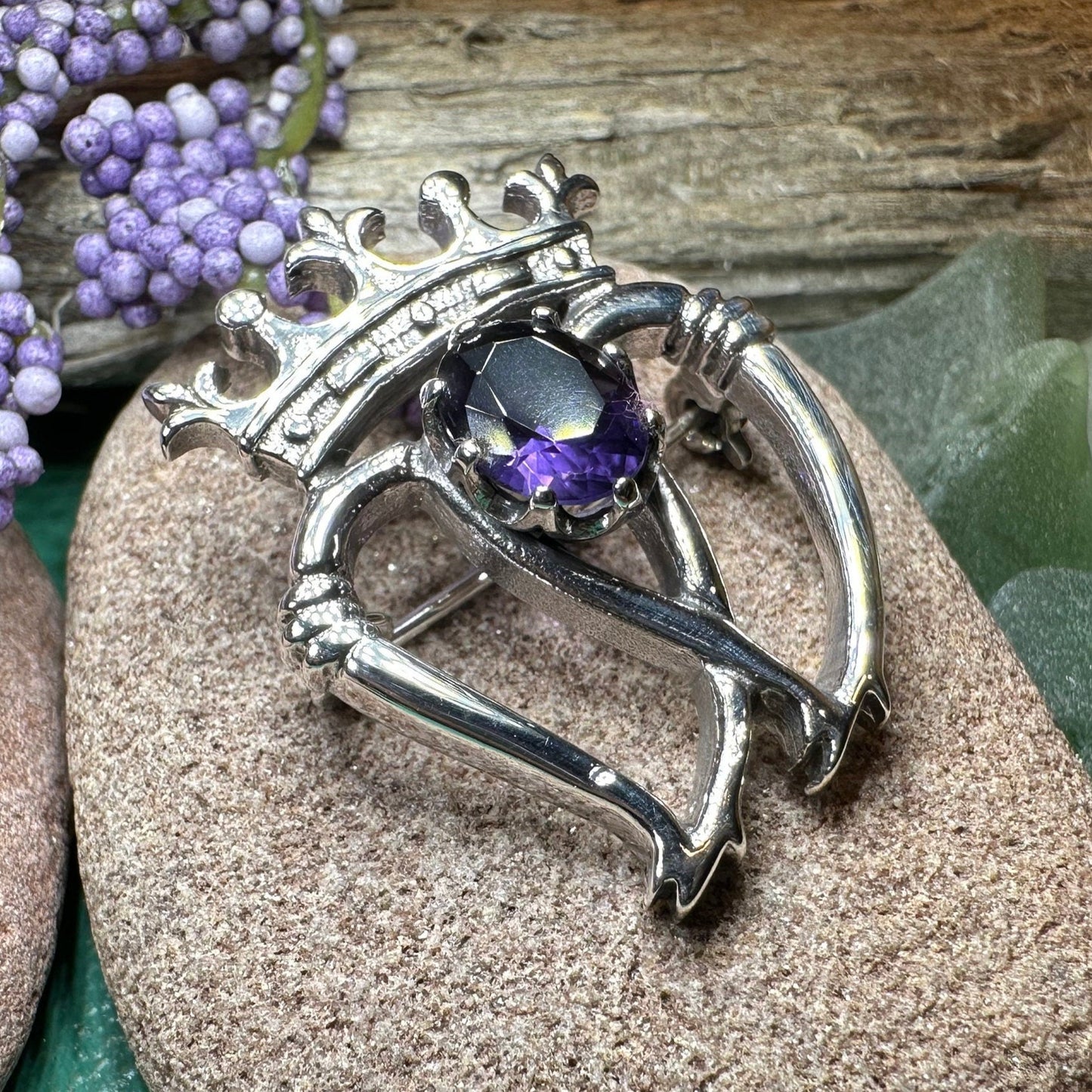 Luckenbooth Brooch, Scotland Jewelry, Celtic Jewelry, Anniversary Gift, Bride Gift, Heart Jewelry, Wife Gift, Bridal Jewelry, Mom Gift