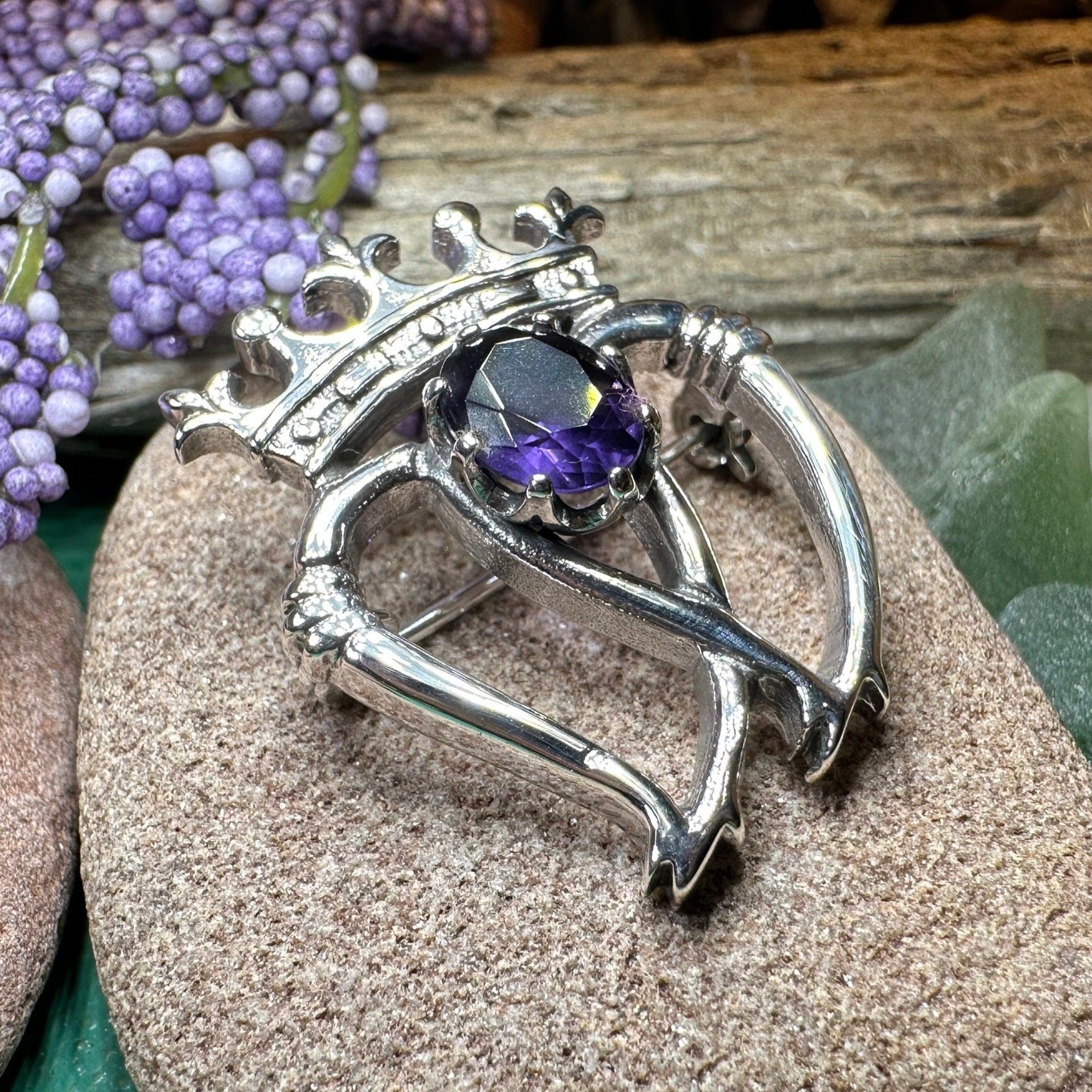 Luckenbooth Brooch, Scotland Jewelry, Celtic Jewelry, Anniversary Gift, Bride Gift, Heart Jewelry, Wife Gift, Bridal Jewelry, Mom Gift