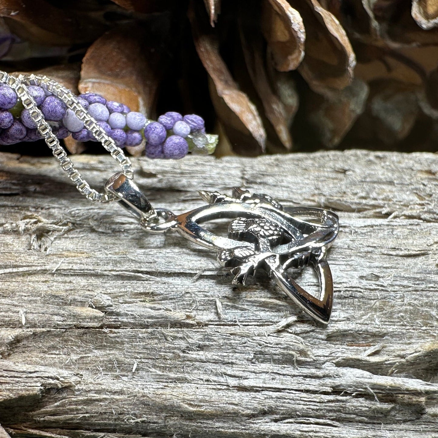 Thistle Necklace, Trinity Knot Pendant, Scottish Jewelry, Celtic Knot Jewelry, Triquetra Jewelry, Silver Scotland Jewelry, Anniversary Gift