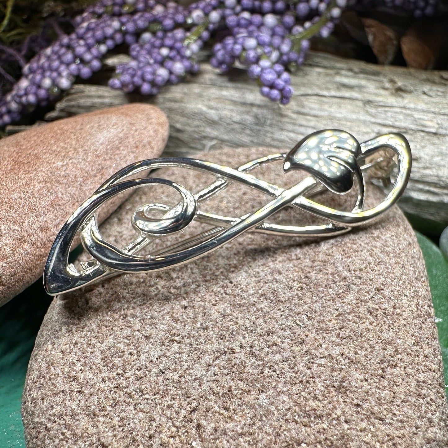 Scottish Mackintosh Leaf Brooch in Sterling Silver — view 7