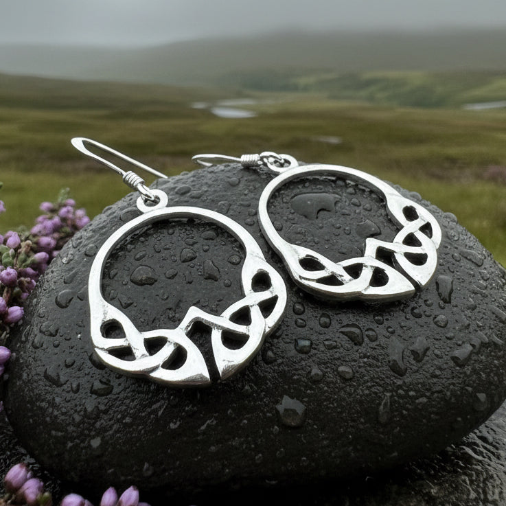 Celtic Knot Earrings, Irish Jewelry, Silver Celtic Jewelry, Mom Gift, Anniversary Gift, Scottish Jewelry, Wife Gift, Love Knot Jewelry