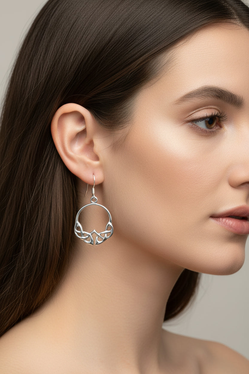 Celtic Knot Earrings, Irish Jewelry, Silver Celtic Jewelry, Mom Gift, Anniversary Gift, Scottish Jewelry, Wife Gift, Love Knot Jewelry