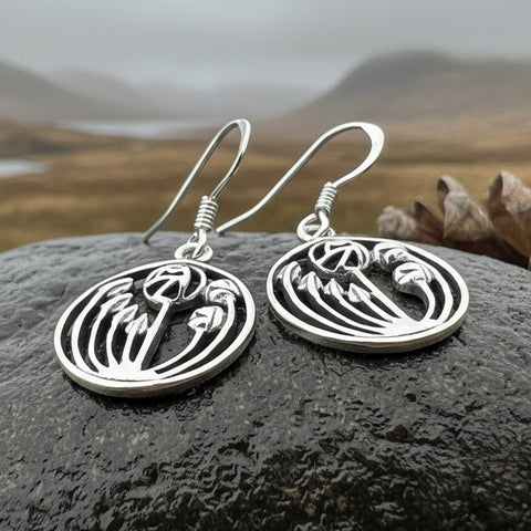 Load image into Gallery viewer, Rose Earrings, Scotland Jewelry, Mackintosh Drop Earrings, Silver Anniversary Gift, Flower Earrings, Nature Jewelry, Art Deco Jewelry
